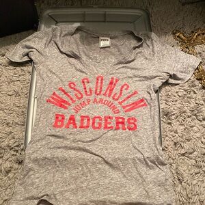 Pink VS x 5th & Ocean UW Madison v neck